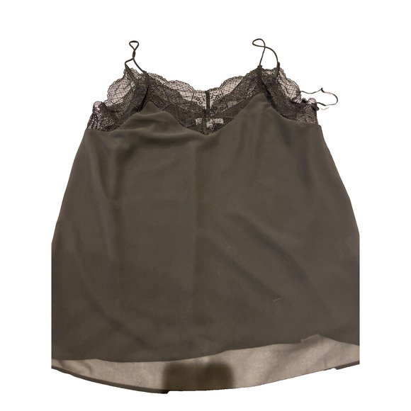 Wishlist Flow Camisole Top Sz L Black Lace V Neck Capsule Minimalist babydoll - Picture 2 of 8